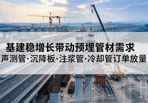 伊吾基建稳增长带动预埋监测管材需求，声测管、沉降板、注浆管订单持续放量